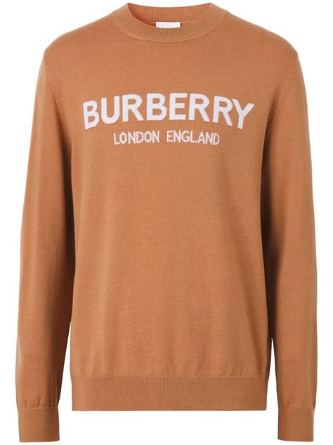 burberry crew neck logo|Logo Wool Sweater in String .